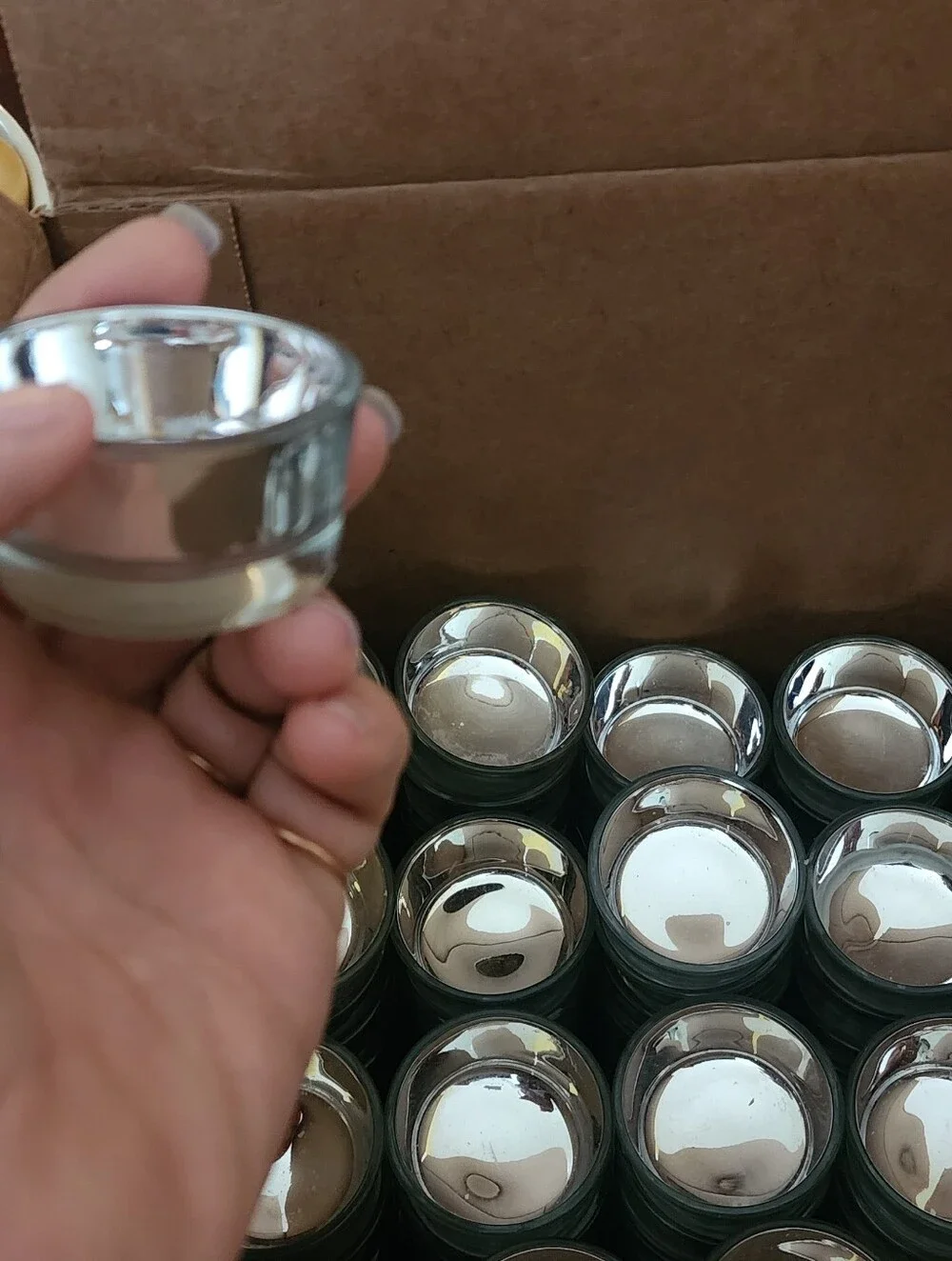 100 Silver Glass Tea Light Candle Holder -  Accessories